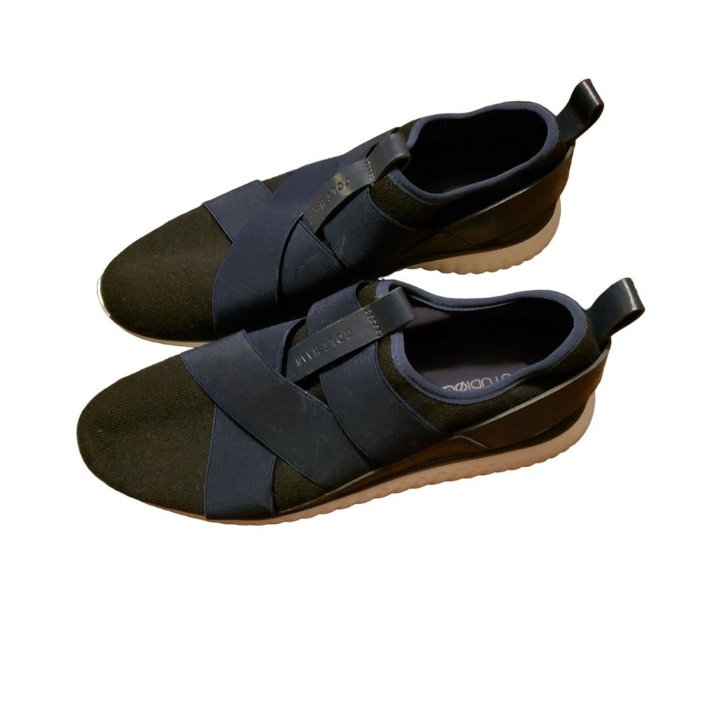 Cole Haan Studiogrand Womens Slip-on Sneakers Shoes Navy Size 8.5 Pre-Owned.